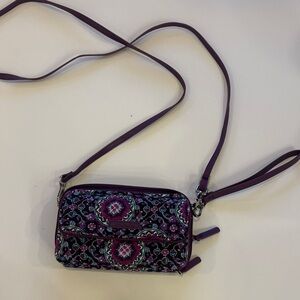 Vera Bradley Floral Crossbody wallet Bag - Purple